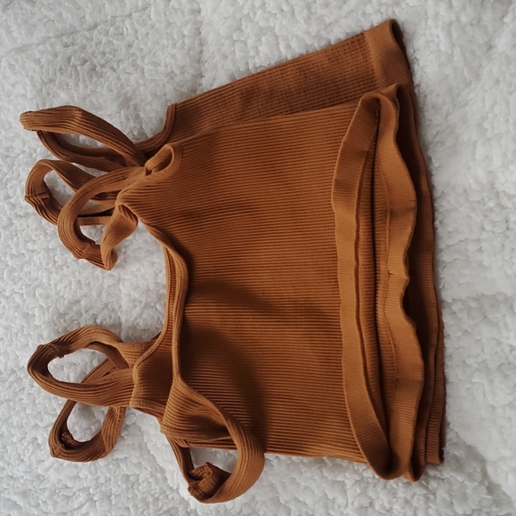 *pls read* Free People Happiness Runs Square Neck Crop High Atlas Brown - Picture 8 of 15